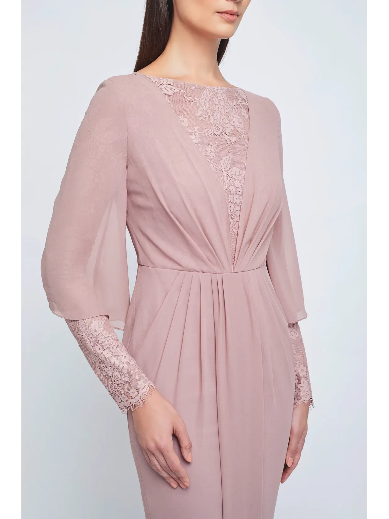 Nurita Harith Abigail Chiffon Lace Dress M Rose We Rent Fashion