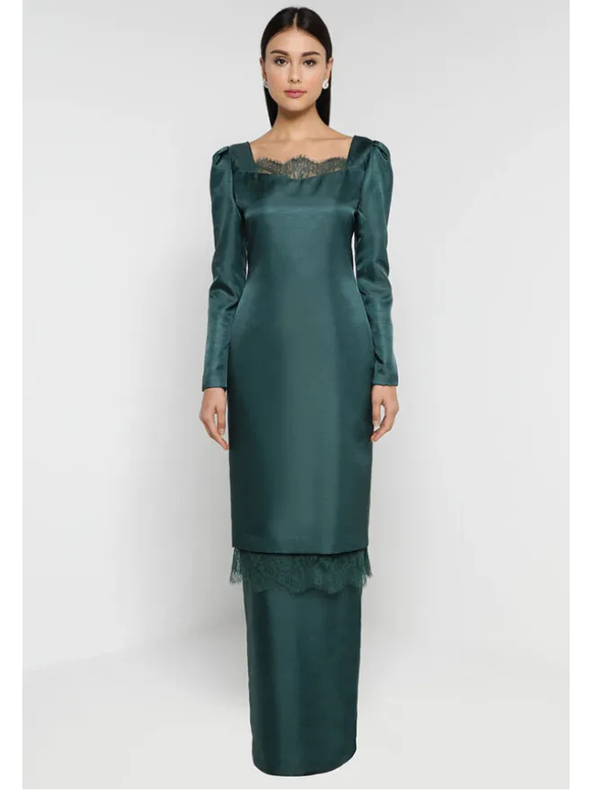 Baju kurung moden emerald green hotsell