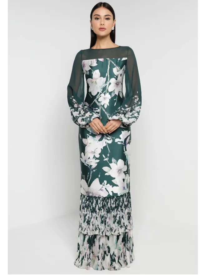 Nurita Harith Aurora Baju Kurung Modern Emerald Green