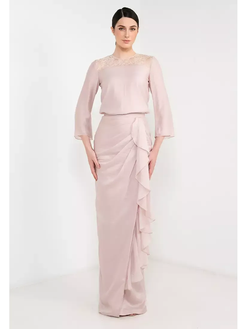Raya 2024 Nurita Harith Drew Baju Kurung Kedah Dusty Pink